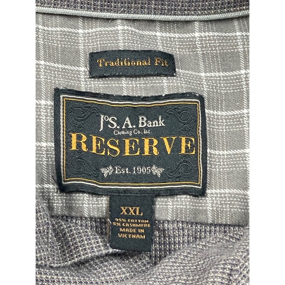 JOS A BANK RESERVE Mens XXL Traditional Fit Button Down Shirt Long Sleeve Cotton - Picture 8 of 10